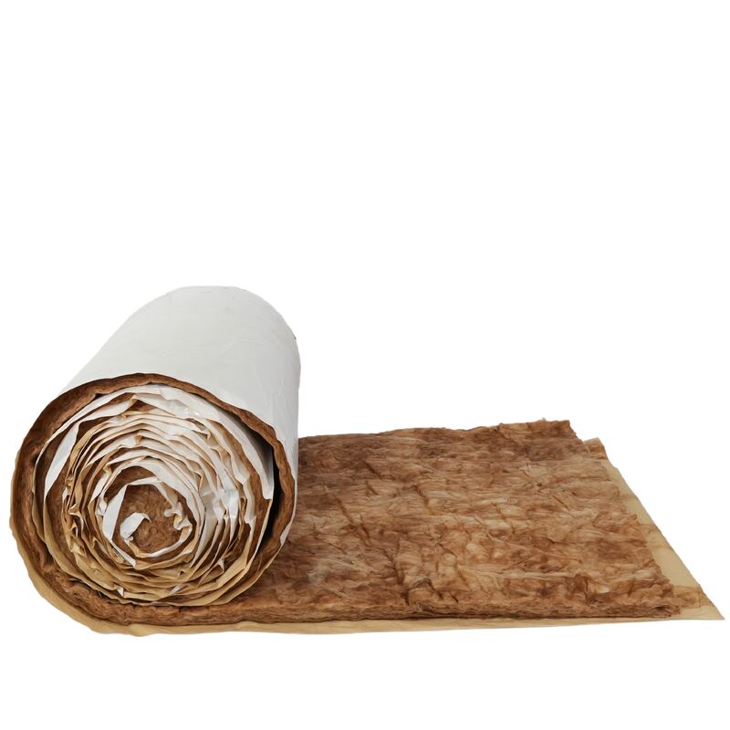 glass Insulation brown Color Sound Absorption Fiberglass Insulation Roll Glass Wool Blanket With White PVC Facing